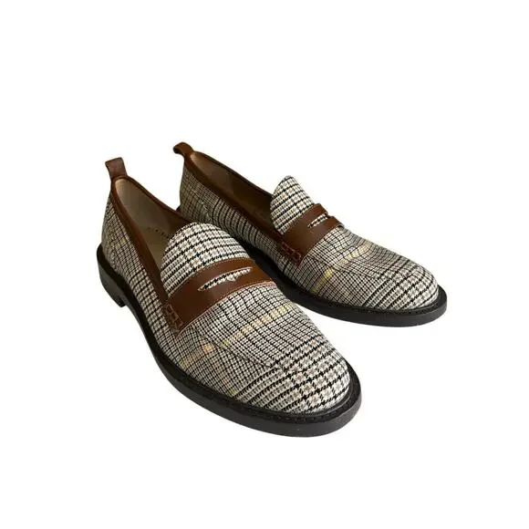 Ann Taylor Houndstooth Penny Loafer Size 7.5 - Picture 1 of 6